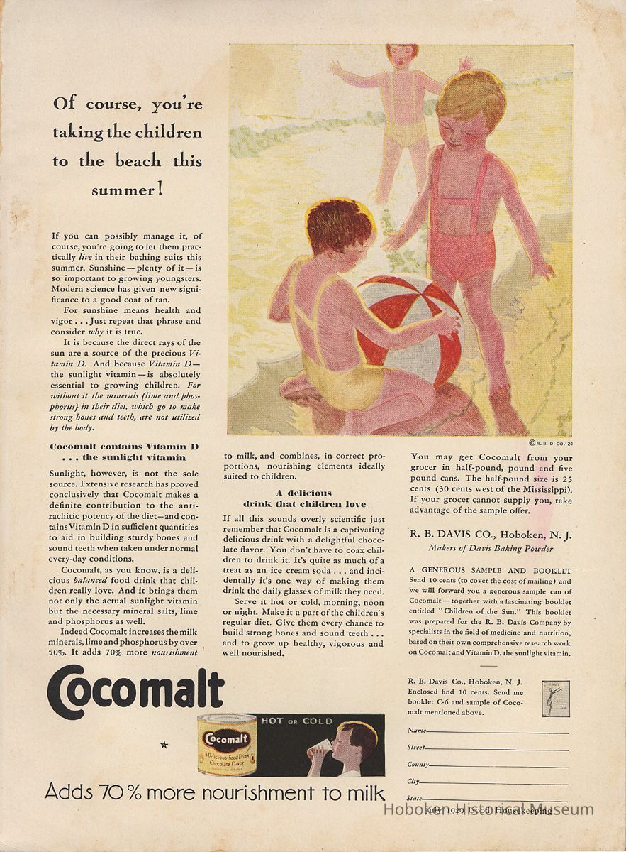 Cocomalt magazine ad, Good Housekeeping July 1929