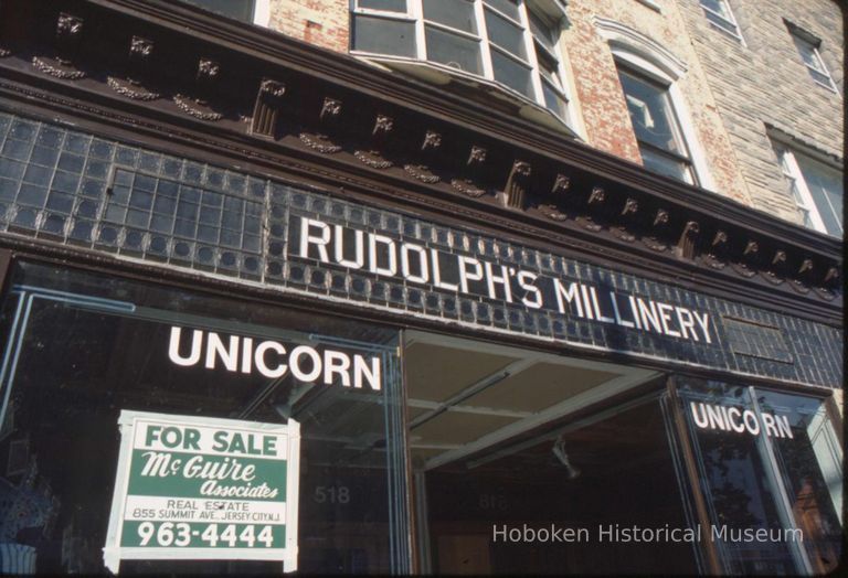 Color slide of the former Rudolph's Millinery Shop, Hoboken, 1984. picture number 1