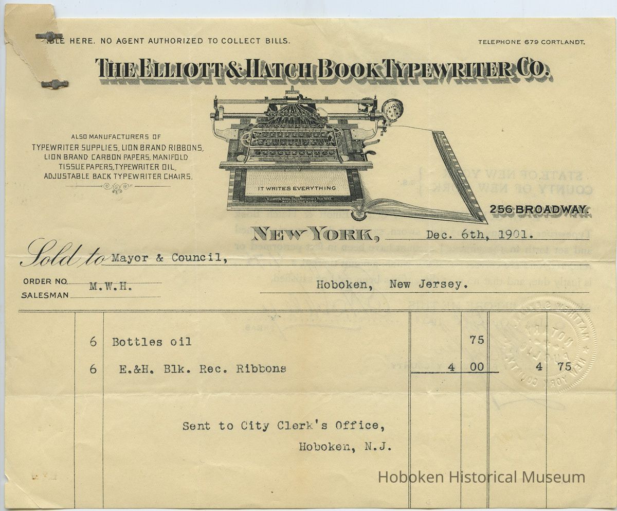 1: Elliott & Hatch Book Typewriter Co., Dec. 6, 1901
