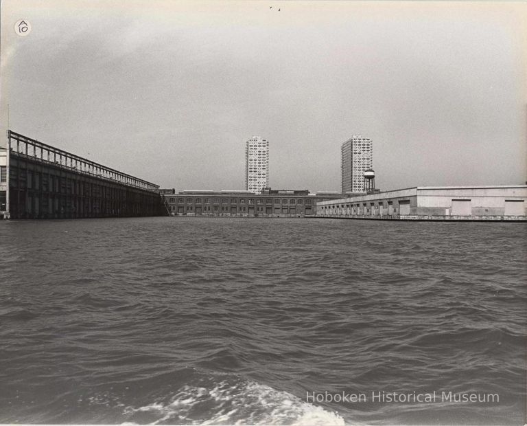 Digital image of B+W photo of the Hoboken waterfront, Hoboken, circa 1987. picture number 1