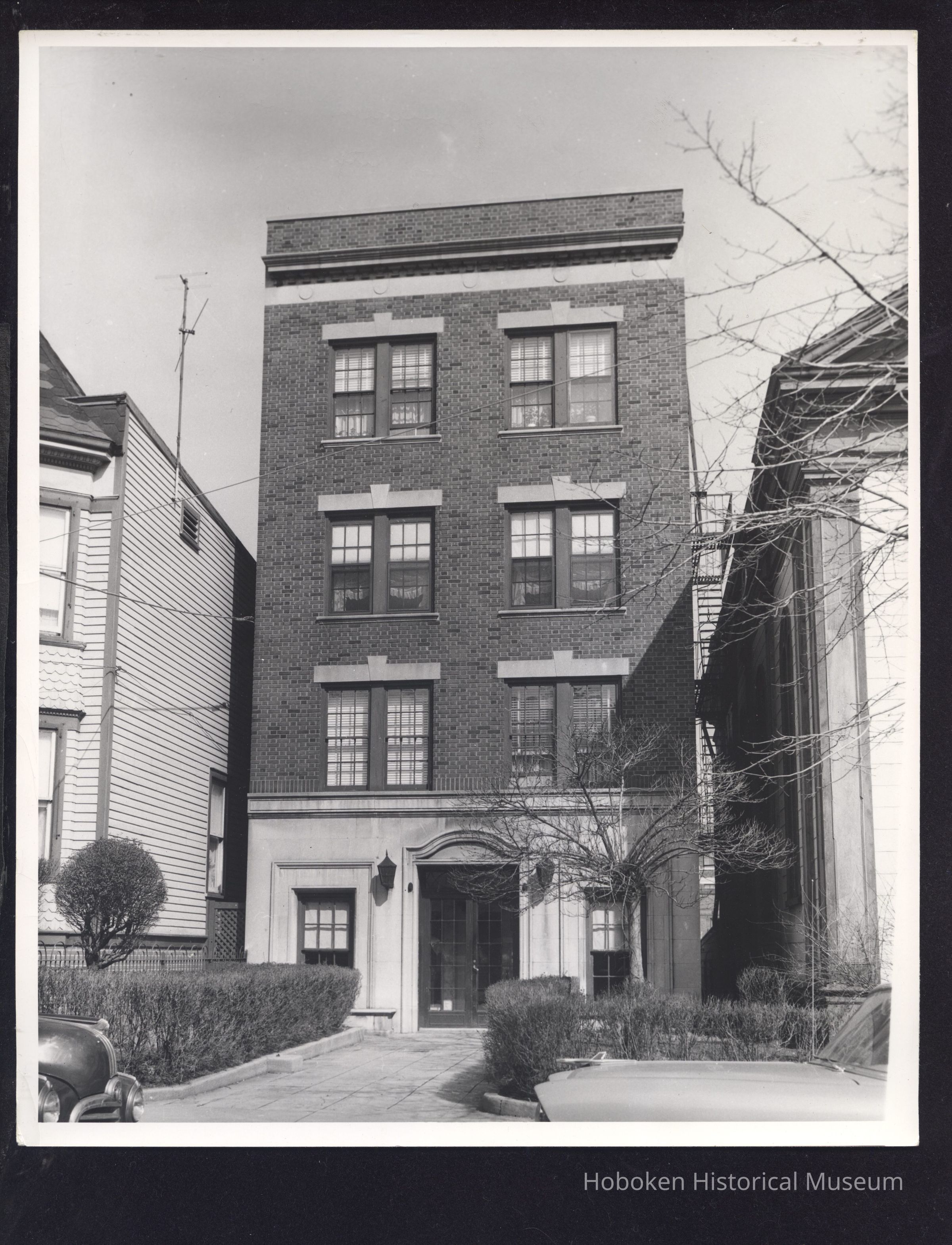 B&W photo of apartment building at 40 Booraem Avenue, Jersey City. picture number 1