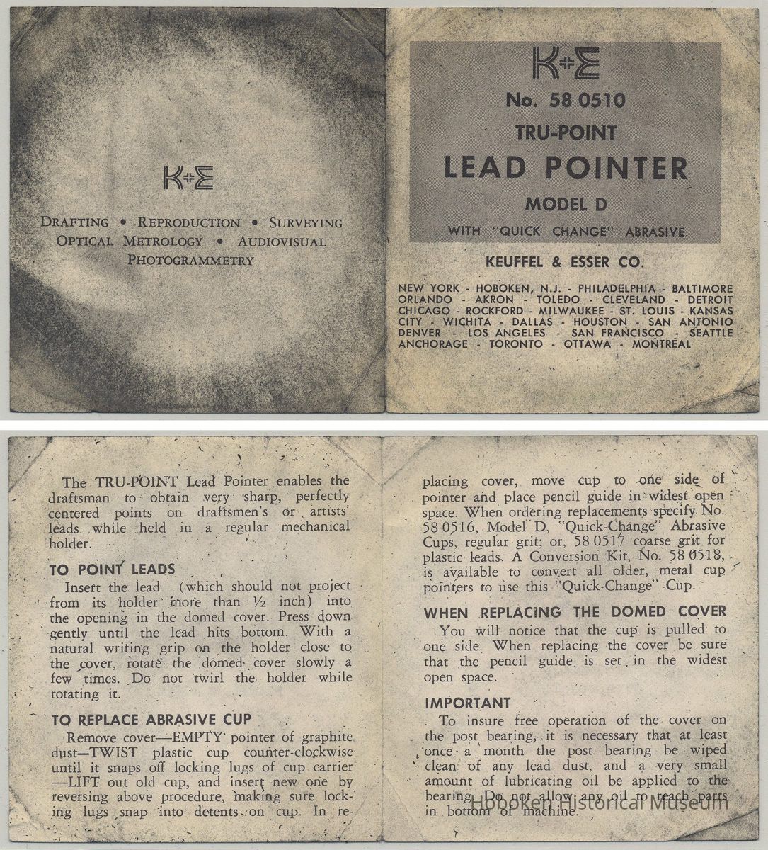 item 1: K&E product booklet, outside and inside pages