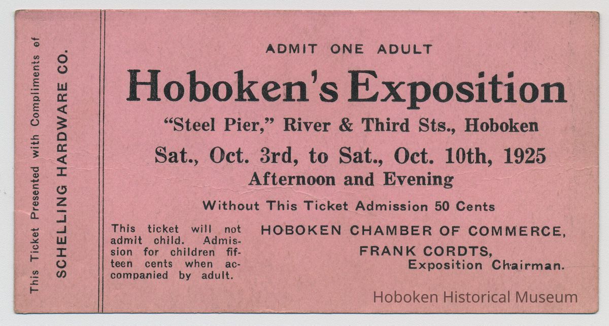 Ticket: Hoboken's Exposition. 