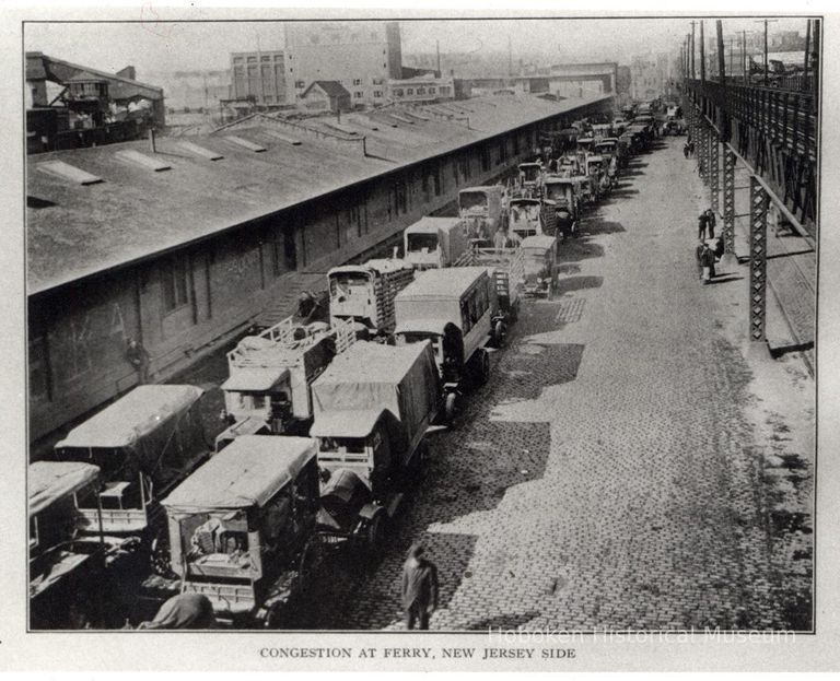 Congestion leading to Hoboken Ferry on Observer Highway, circa 1918-1919. picture number 1