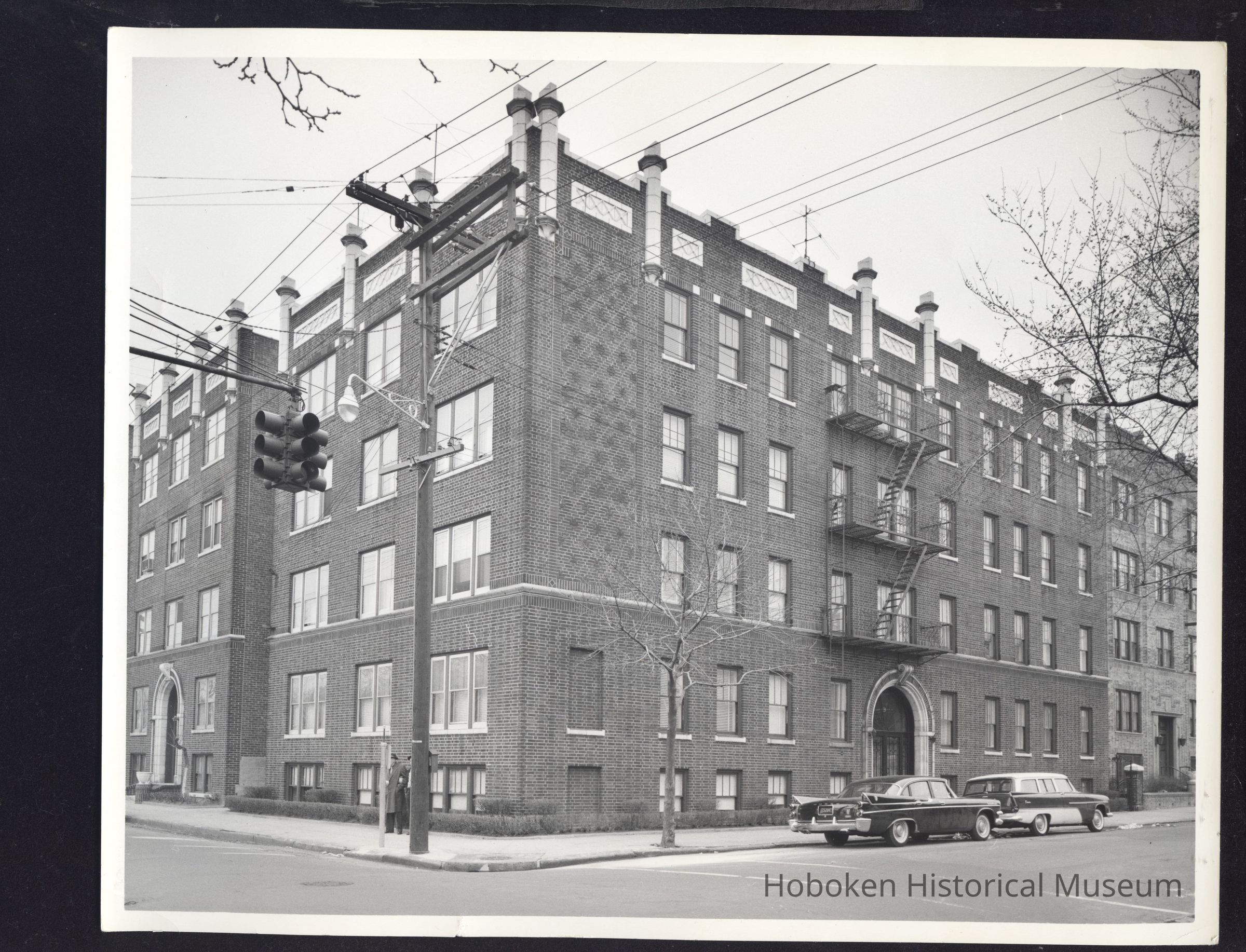 B&W photo of apartment building at 3 Armstrong Avenue, Jersey City. picture number 1