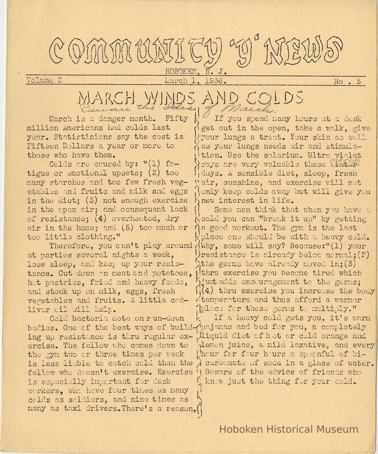 vol. 2, no. 3, March 1, 1936, pg [1]