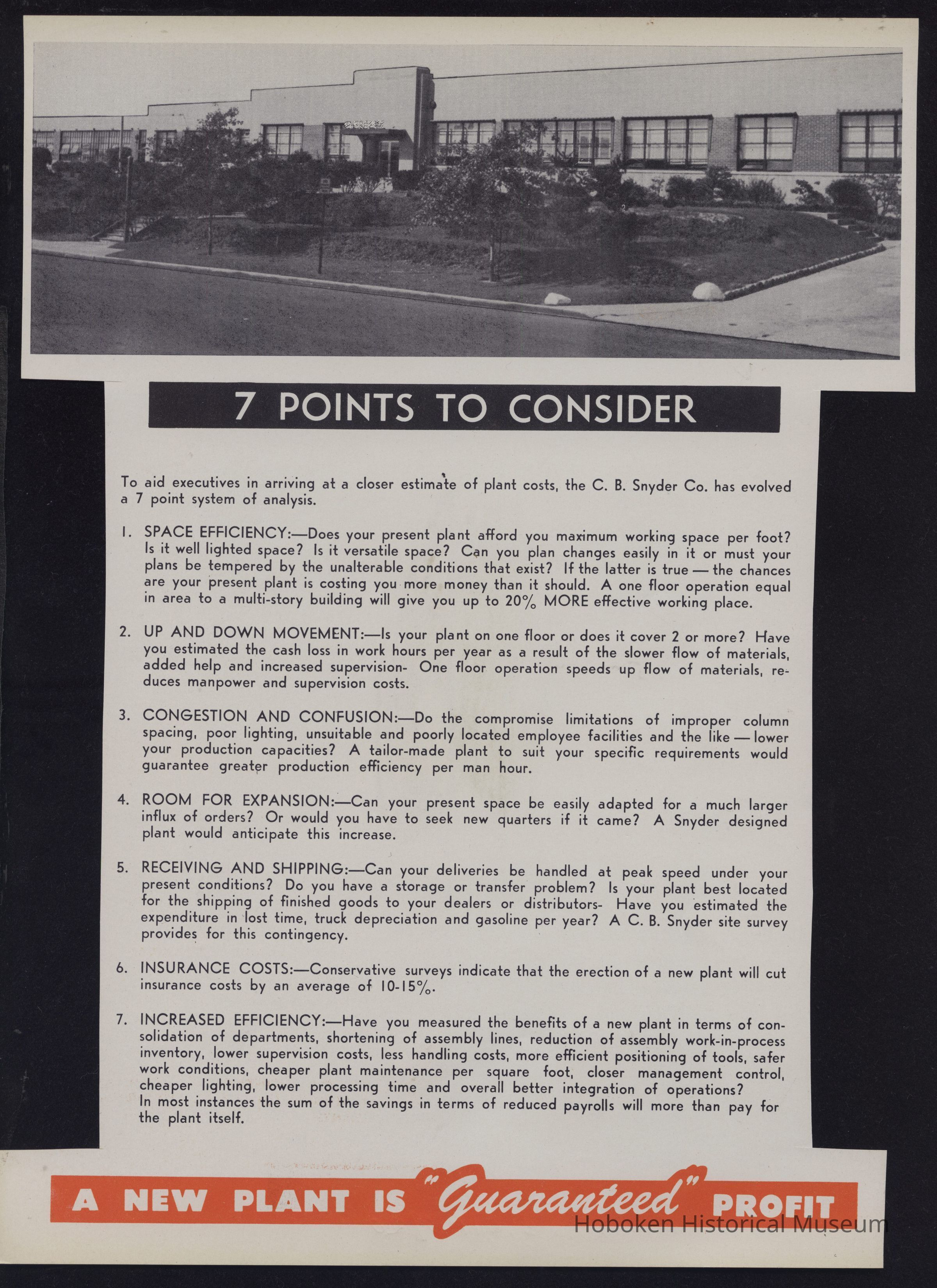 Advertising flier for industrial plant cost and efficiency consulting services. picture number 1