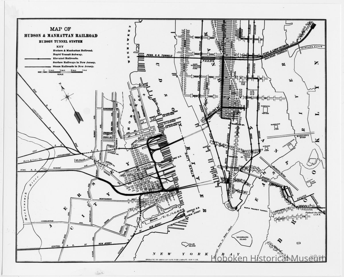 Digital image of the Hudson & Manhattan Railroad and other rail transportion, circa 1908-1910. picture number 1