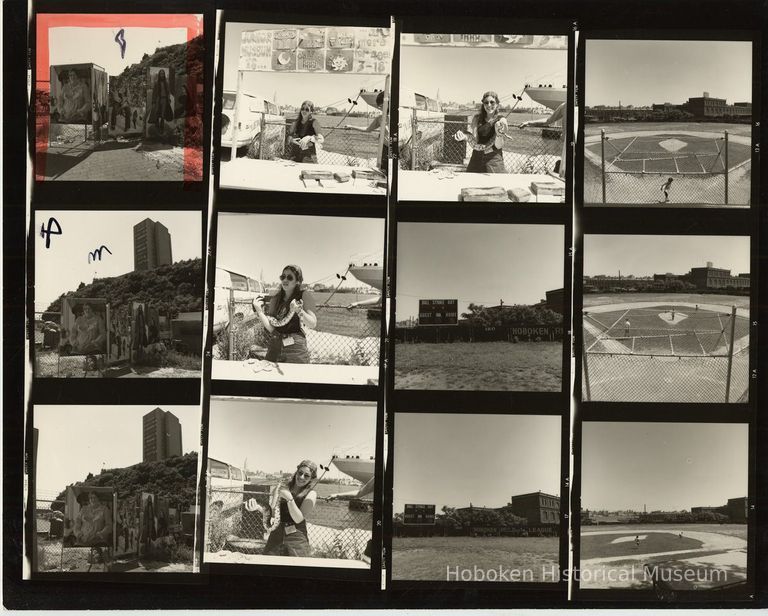 B+W negative contact sheet of images of Hoboken taken by John Conn. no date, [1976]. picture number 1