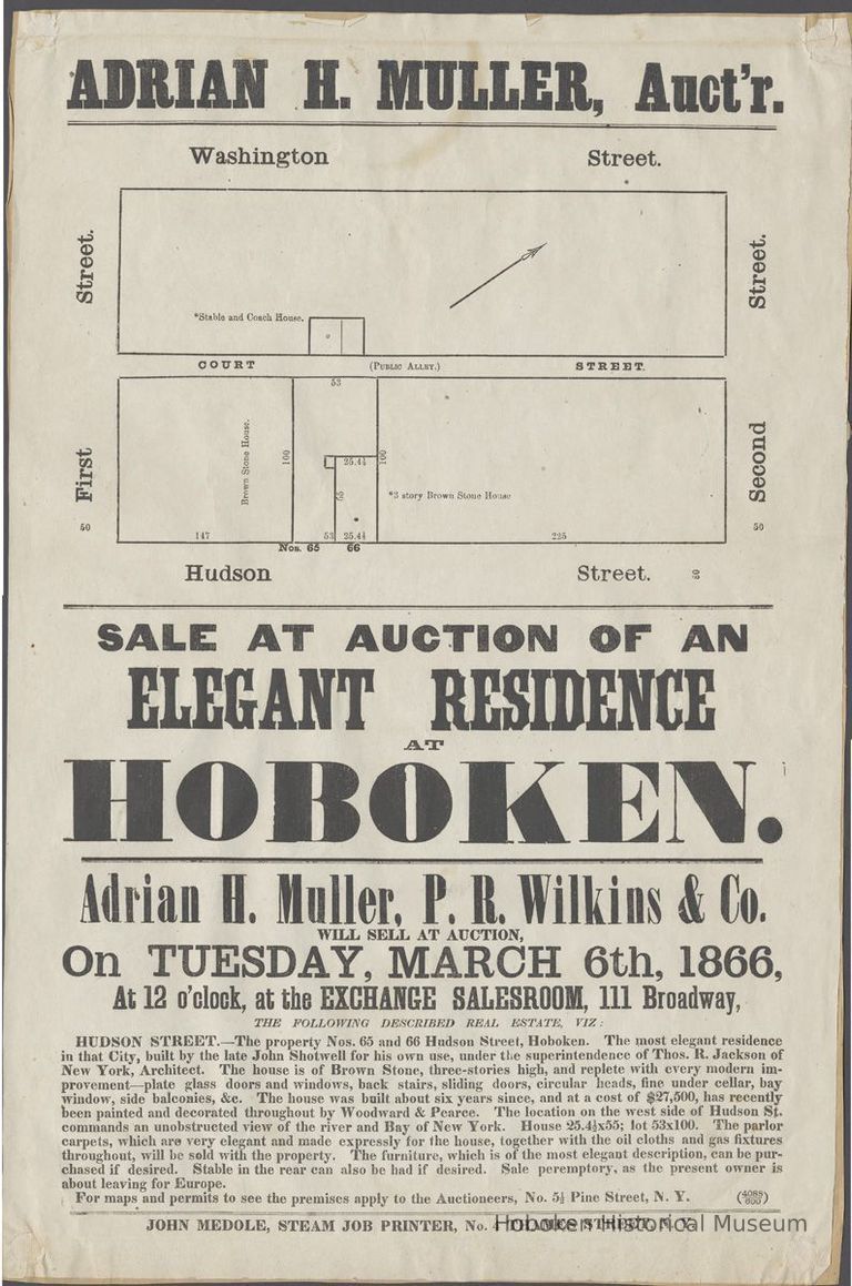 Auction broadside, 1866