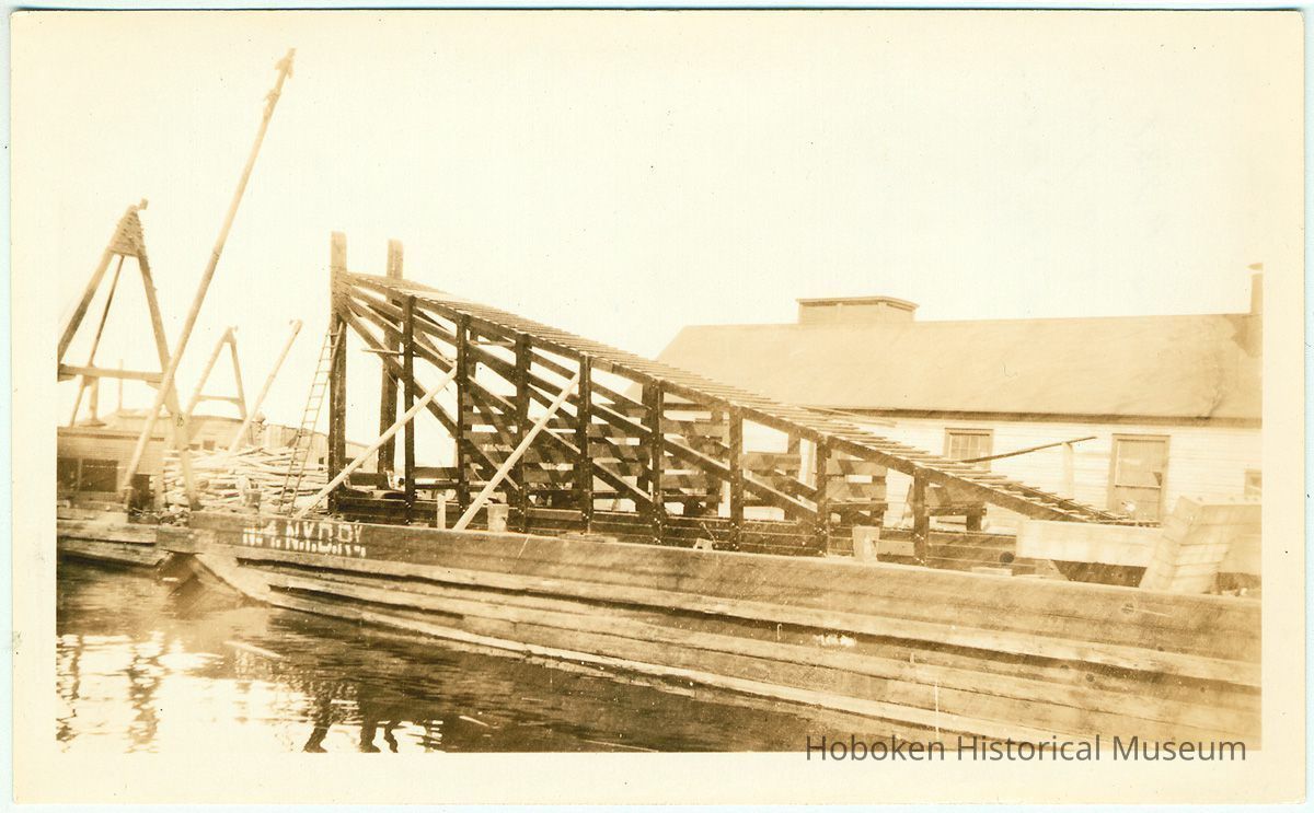 Digital image of sepia-tone photo of construction work for the Central Rail Road of N.J., Jersey City, Oct. 27,1923. picture number 1