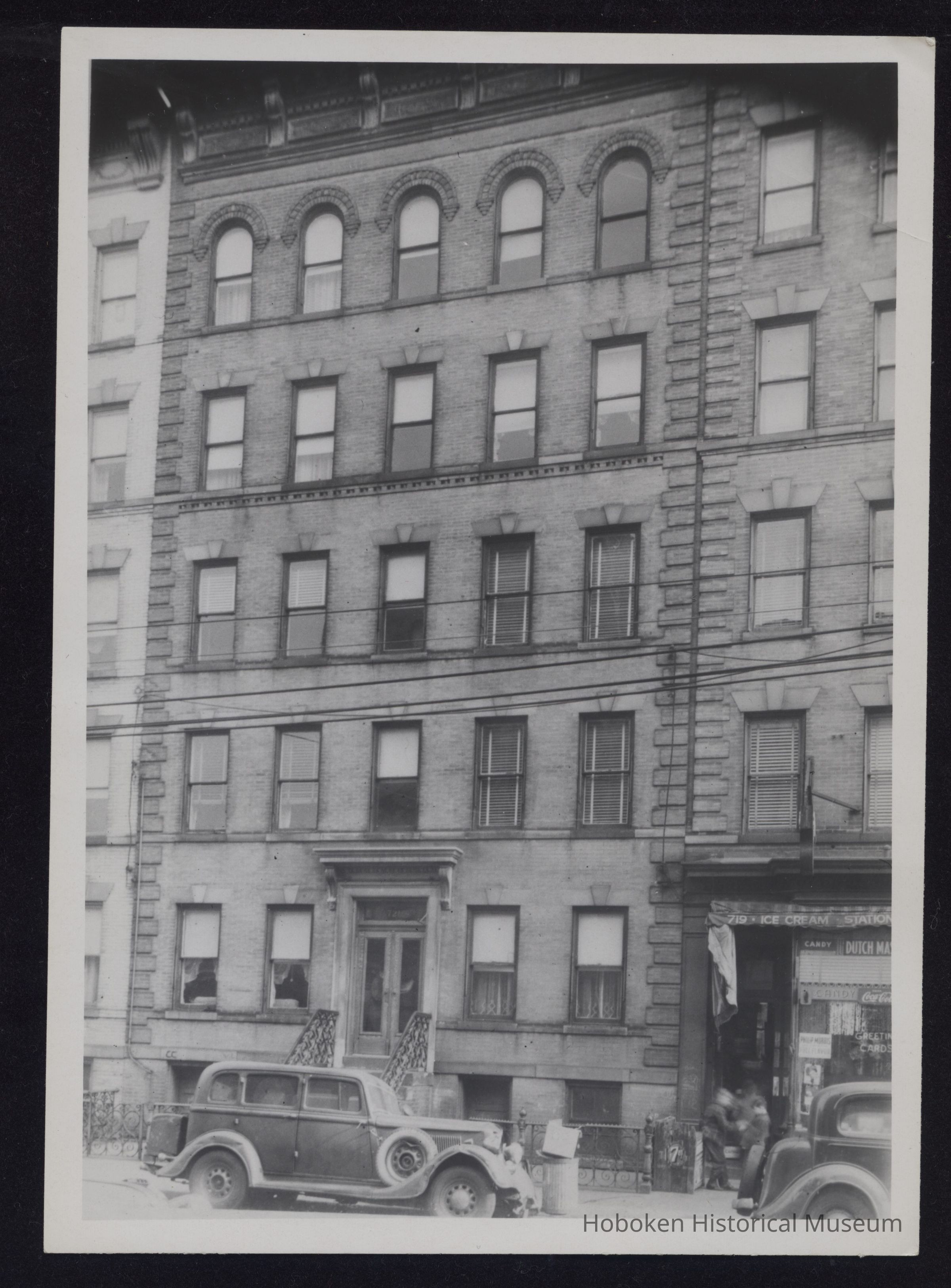 B&W photo of apartment building at 721 Willow Avenue, Hoboken. picture number 1