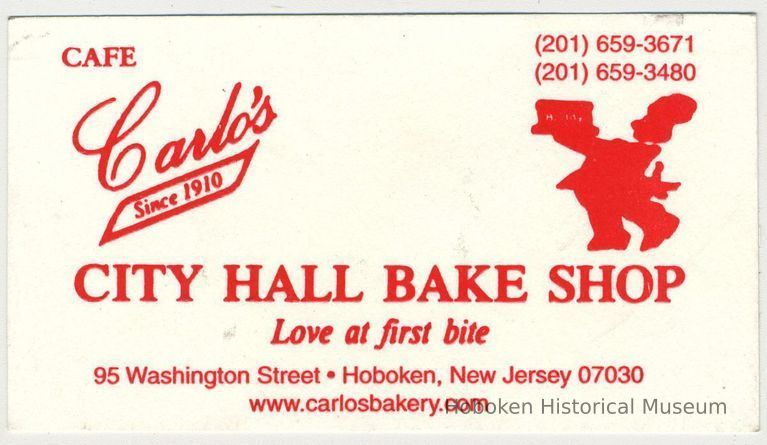 Business card: Carlo's City Hall Bake Shop, 95 Washington St., Hoboken, (2006). picture number 1