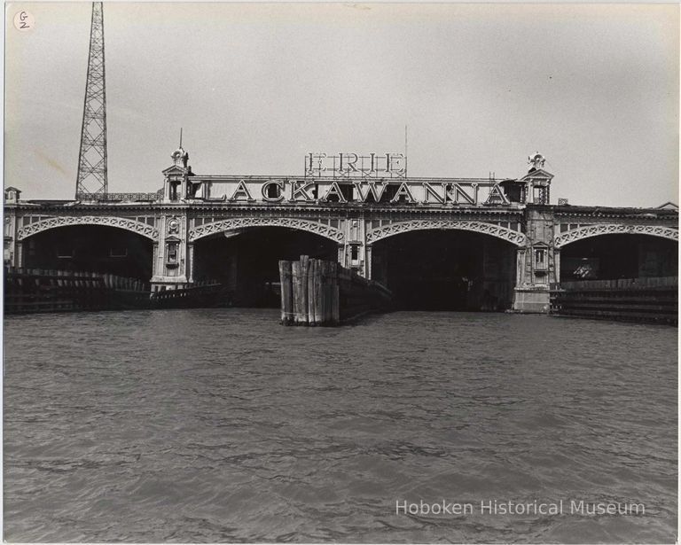 Digital image of B+W photo of the Hoboken waterfront, Hoboken, circa 1987. picture number 1