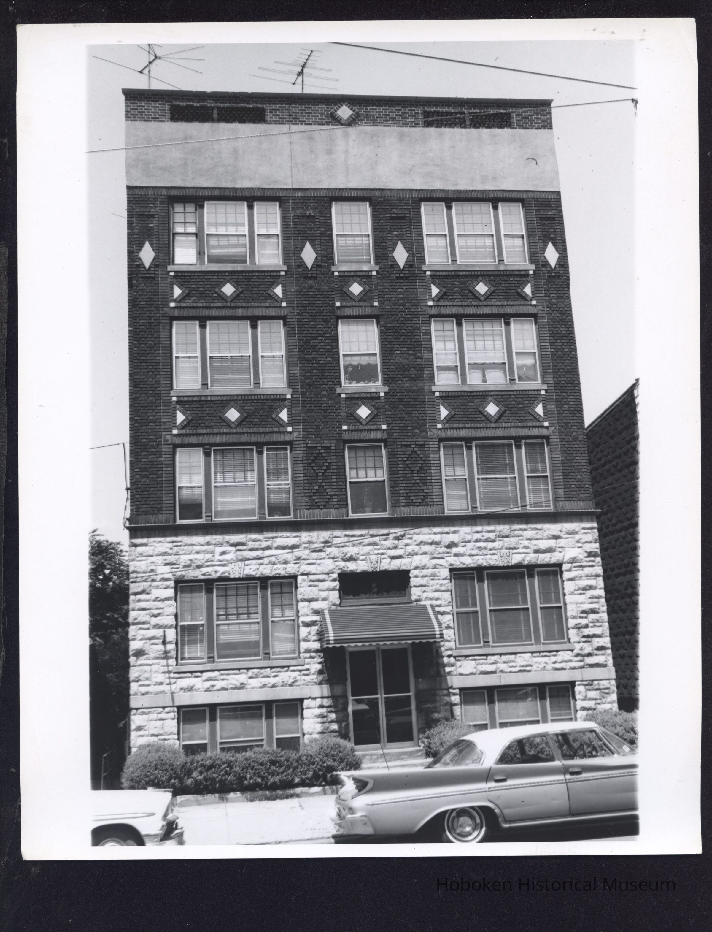 B&W photo of apartment buildling at 81 Romaine Avenue, Jersey City. picture number 1