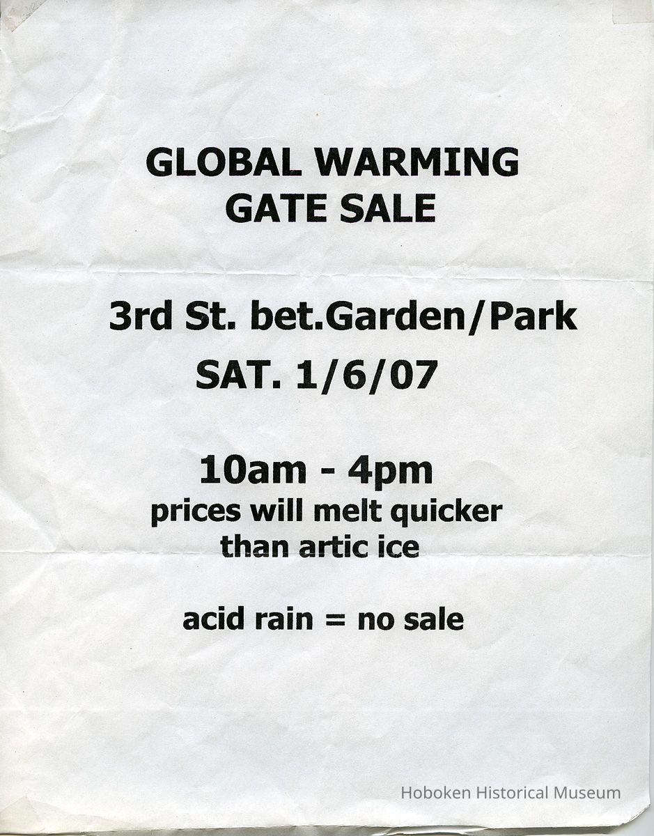Global Warming Gate Sale, 01-06-2007, 3rd & Park