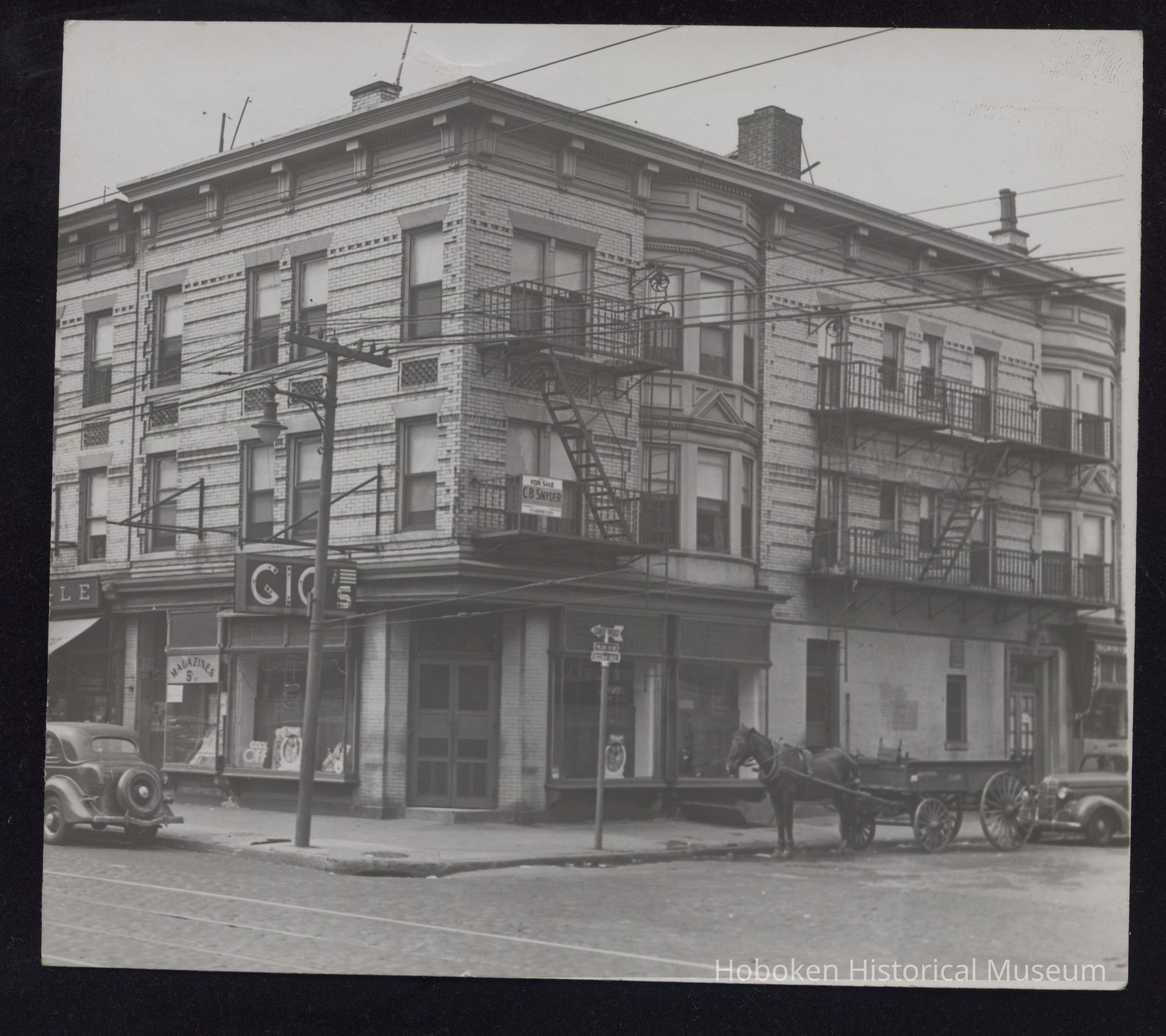 B&W photo of mixed-use apartment building at 555 Ocean Avenue, Jersey City. picture number 1