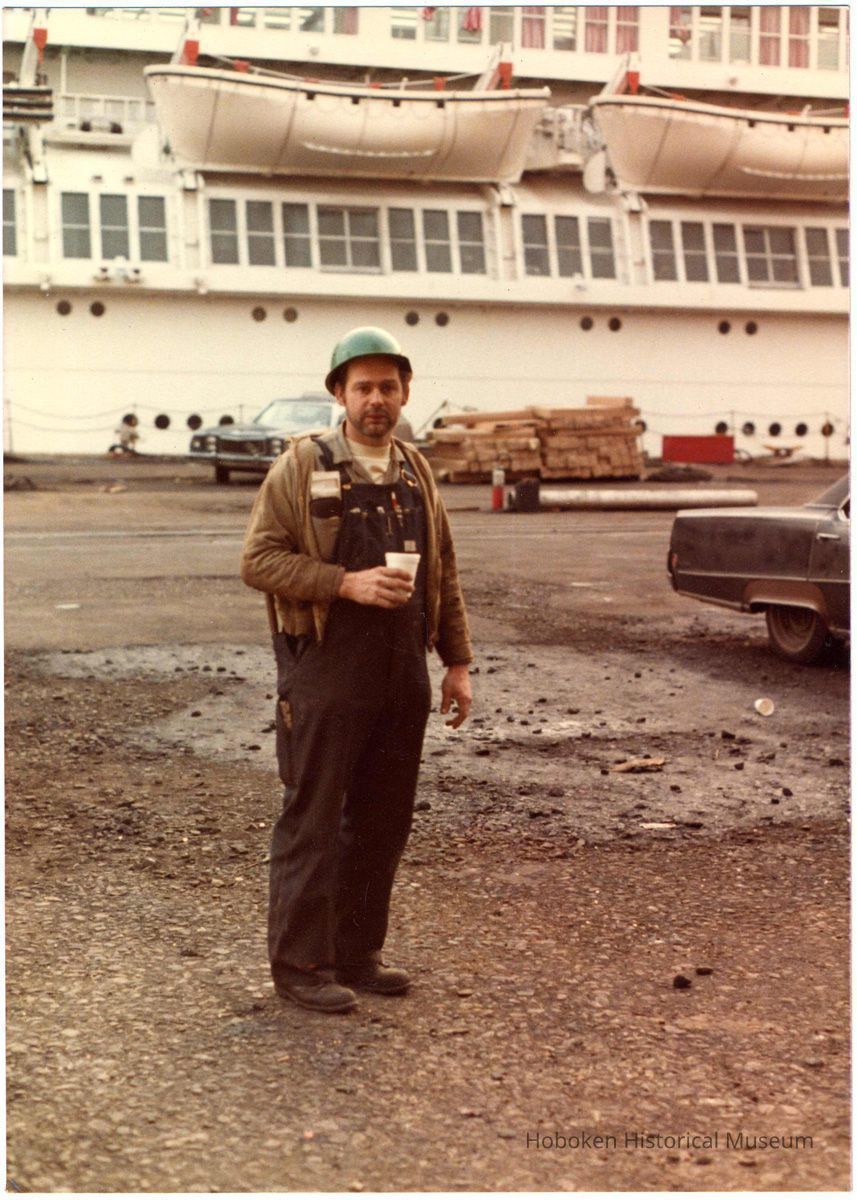 Digital scan of color photo of Bethlehem Steel Hoboken Shipyard, Hoboken, no date, circa 1970-1980. picture number 1
