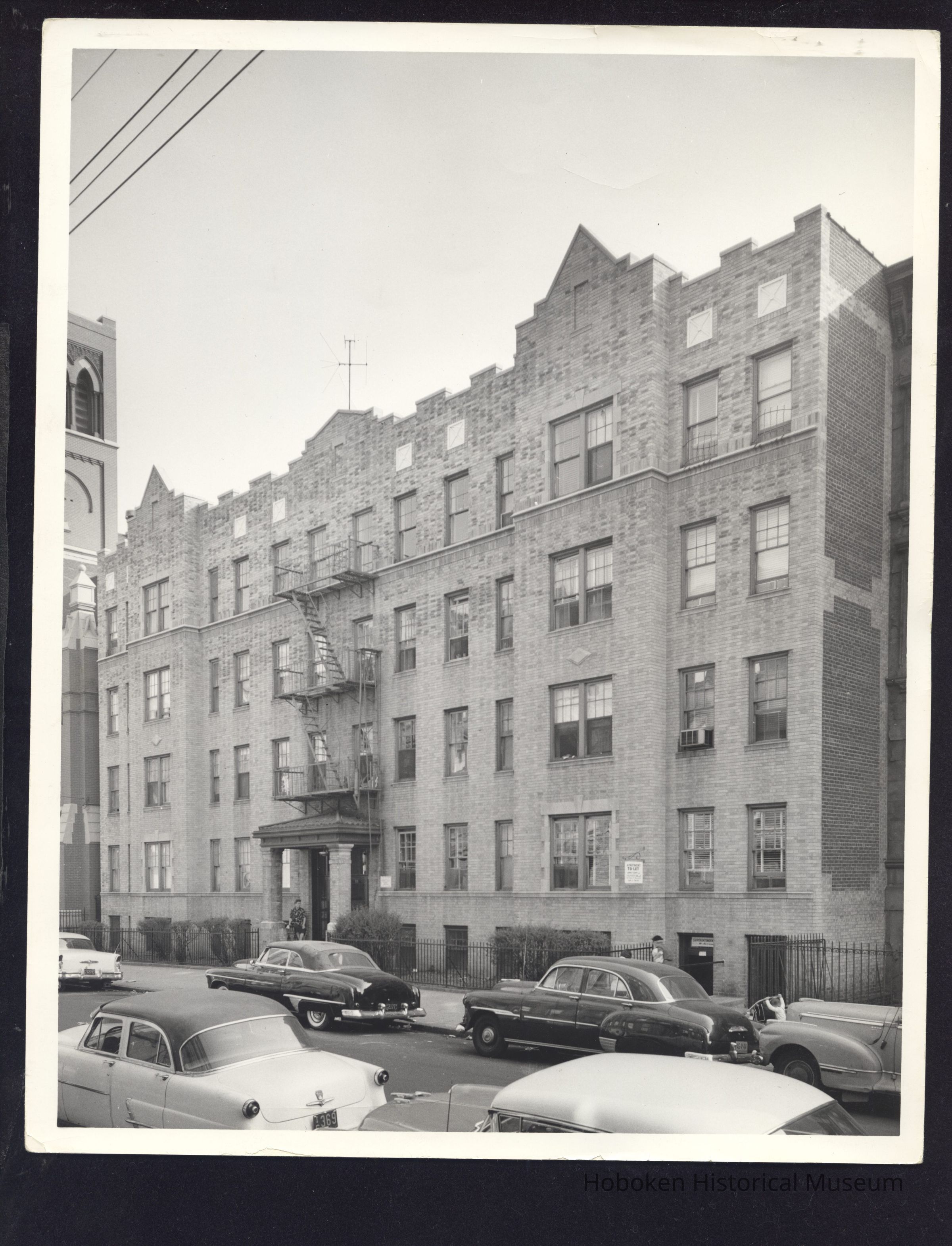B&W photo of apartment building at 89-95 Wayne Street, Jersey City. picture number 1