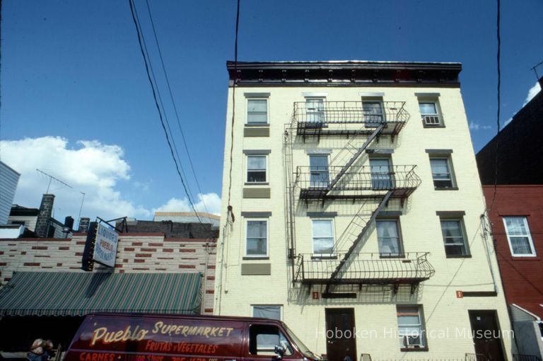 Color slide of building under renovation on or near Newark and Garden Sts., Hoboken, ca, 1983-84. picture number 1