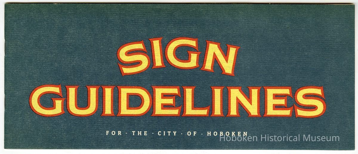 Pg [1] Front Cover - Sign Guidelines For The City Of Hoboken