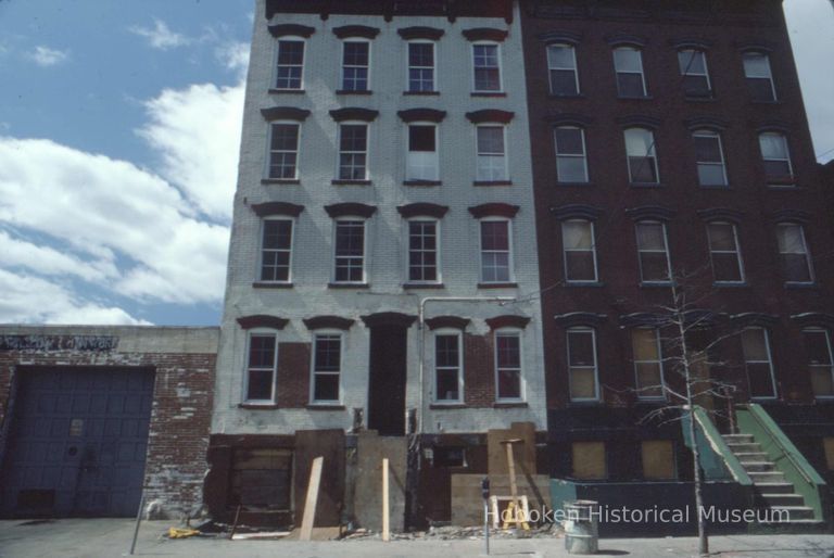 Color slide of building under renovation on or near Newark and Garden Sts., Hoboken, ca. 1984. picture number 1