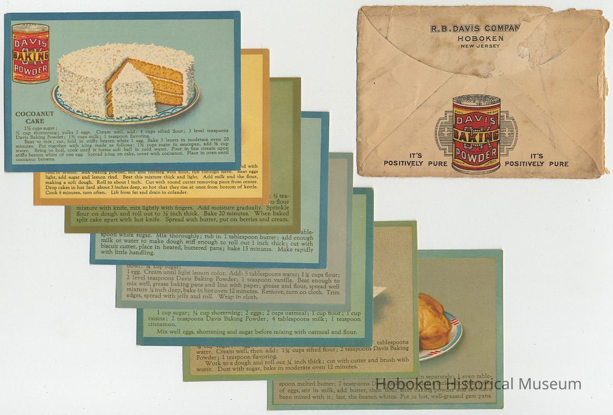 set of eight recipe cards and original envelope