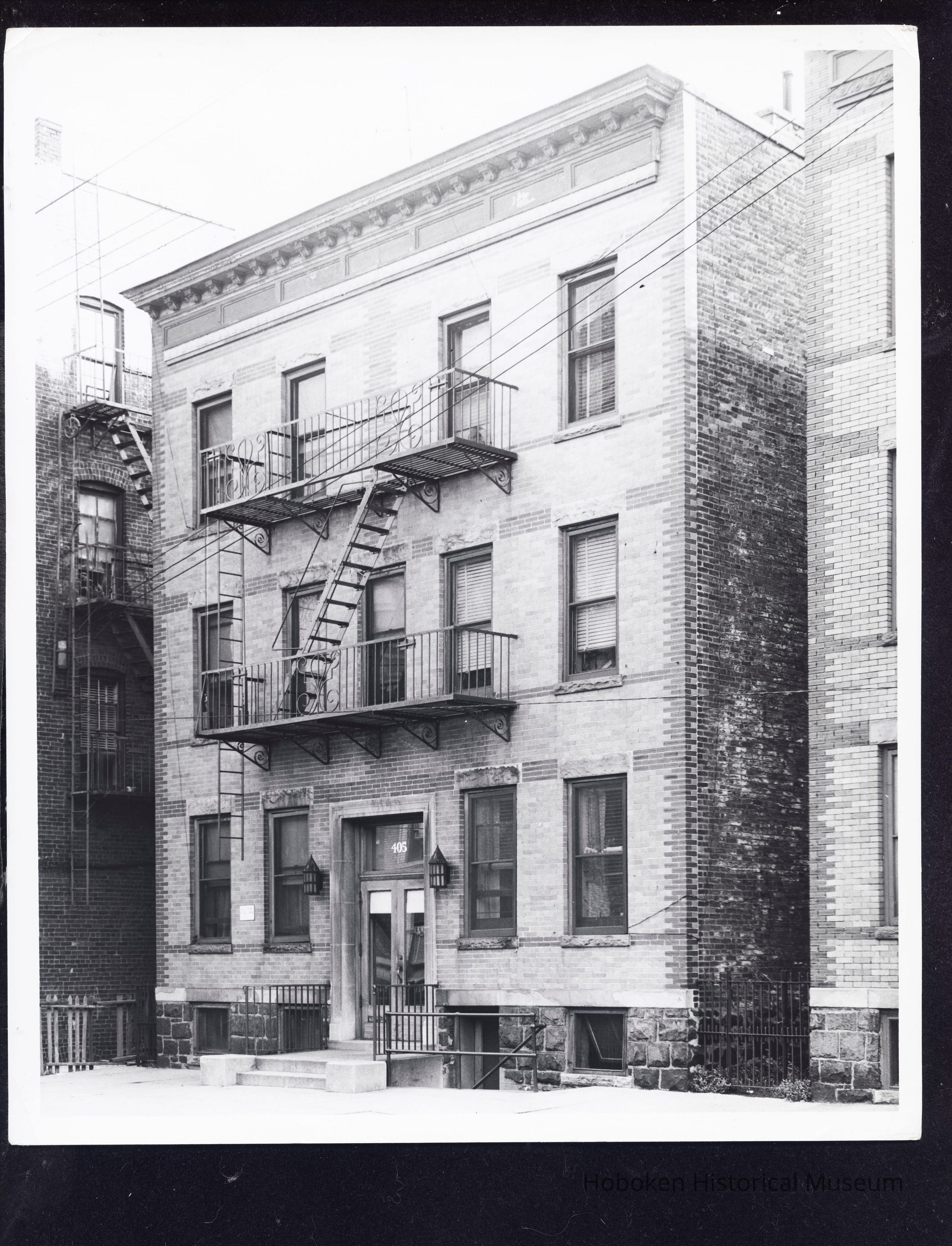 B&W photo of apartment building at 405 58th Street, West New York. picture number 1
