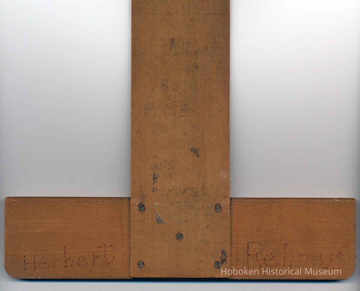 detail head with maker's marks; owner's marks