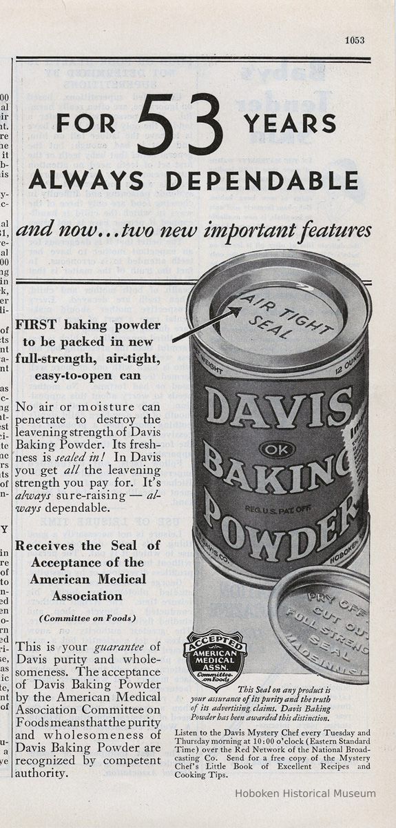 Davis Baking Powder ad in Hygeia, Nov. 1932