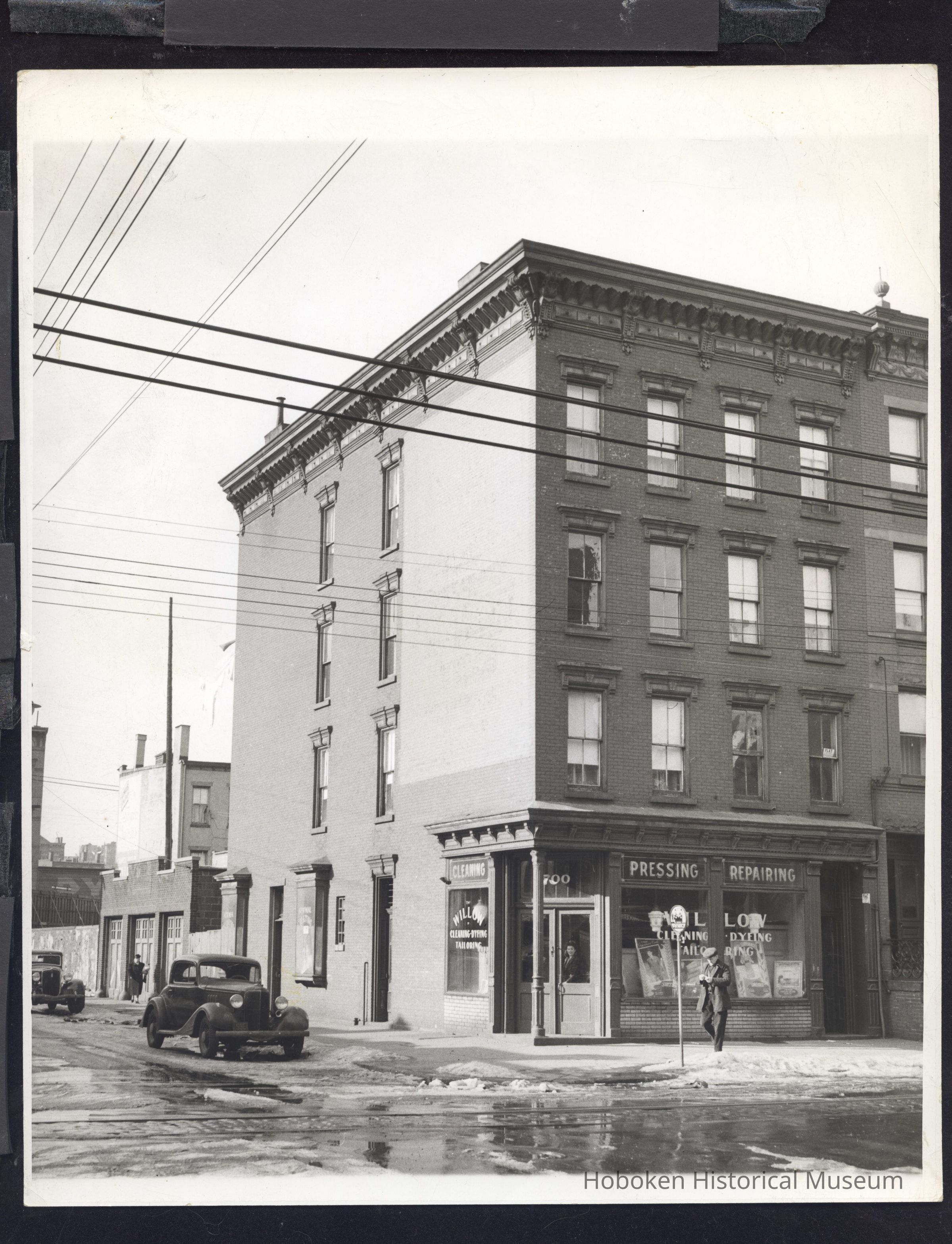 B&W photo of mixed-use apartment building at 700 Willow Avenue, Hoboken. picture number 1