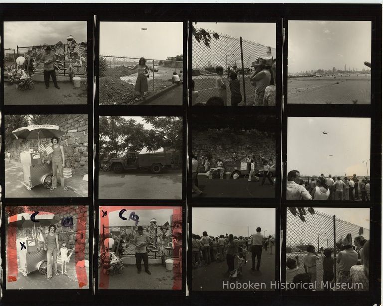 B+W negative contact sheet of images of Hoboken taken by John Conn. no date, [1976]. picture number 1