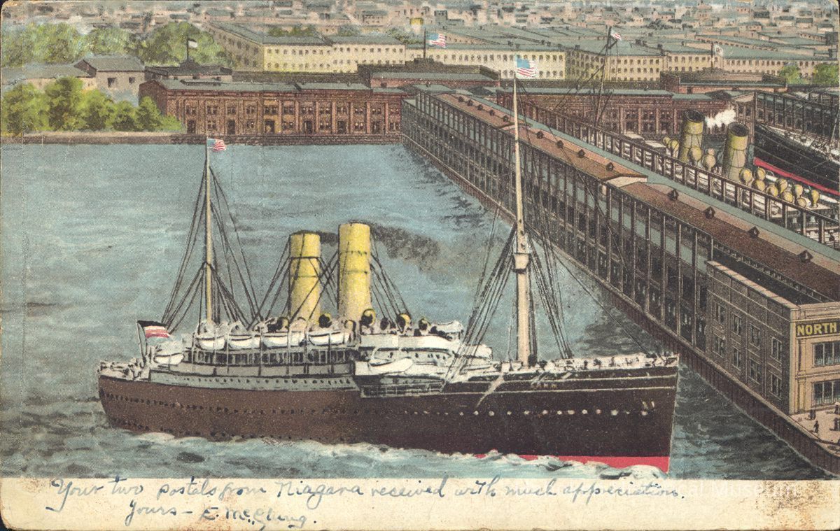 Postcard: Ship in Harbor, Hoboken, NJ picture number 1
