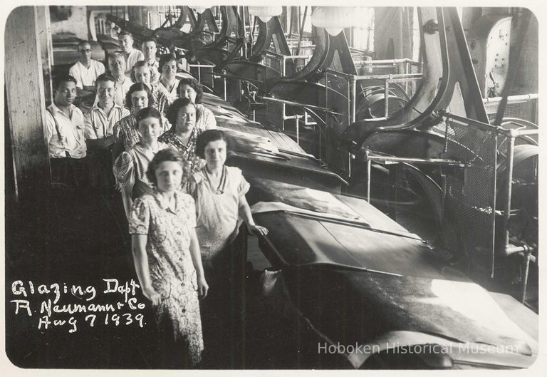 B+W photo of R. Neumann & Co. glazing department, Hoboken, August 7, 1939. picture number 1