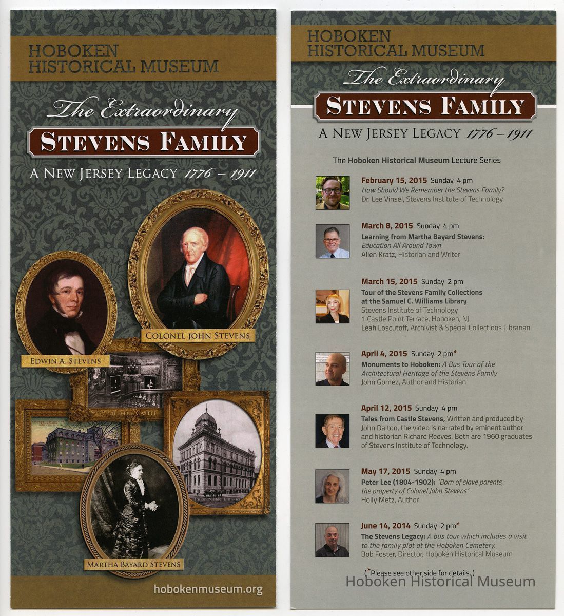 front, 1 (left) exhibit opening; 2, lecture series