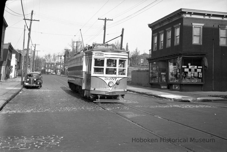 PSCT streetcar 3257 inbound to Hudson Place Terminal (Hoboken)