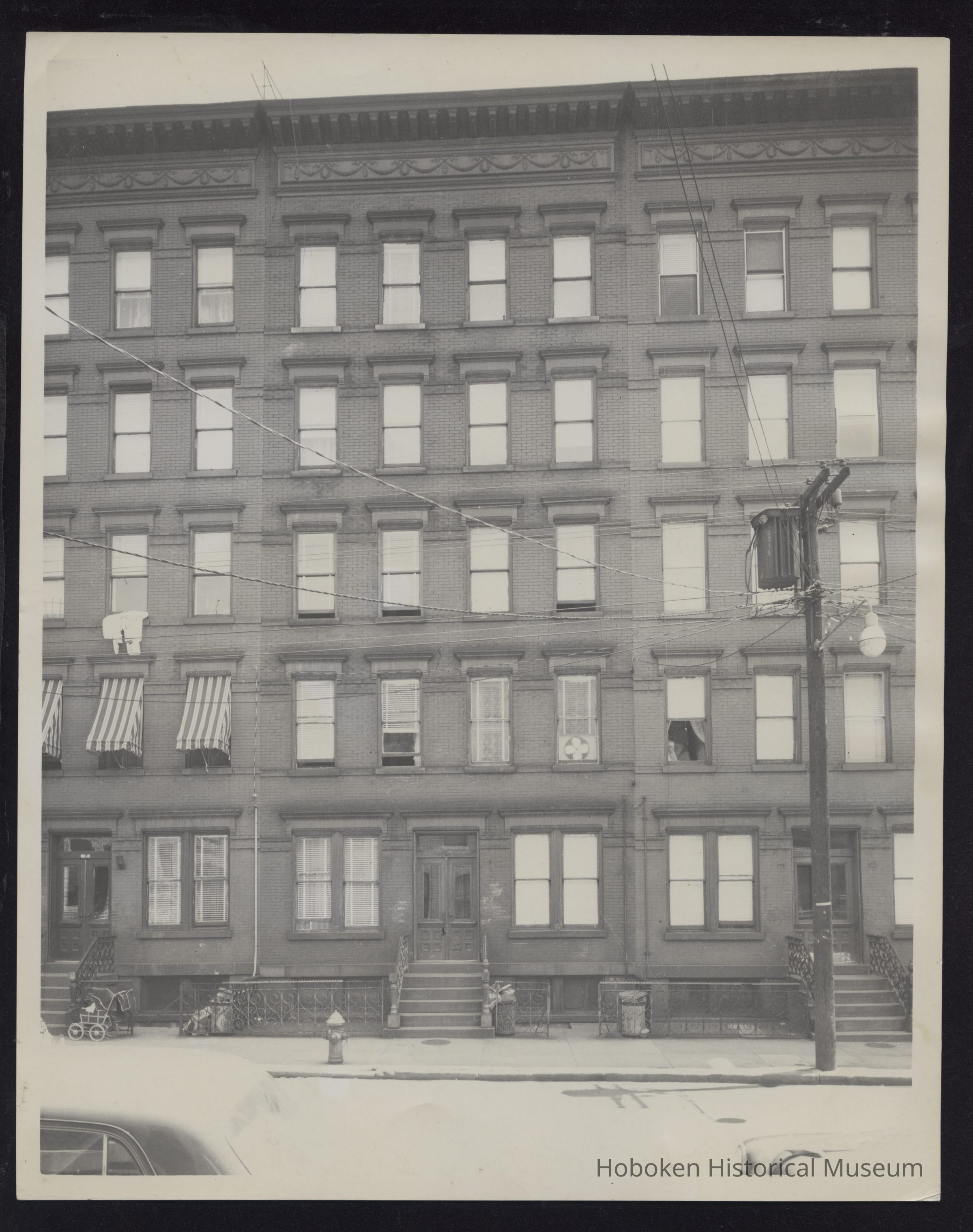 B&W photo of apartment building at 923 Park Avenue, Hoboken. picture number 1