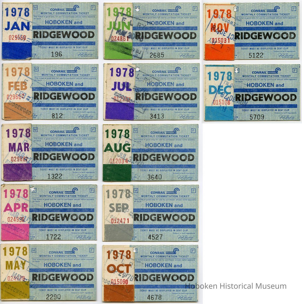 1978 Conrail monthly commutation tickets