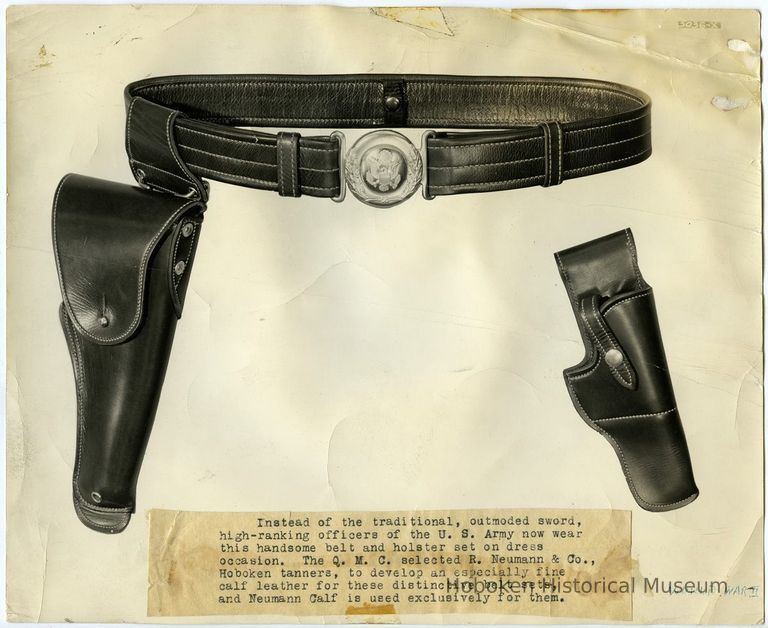 full print; United States Army dress belt and holster; Neumann leather