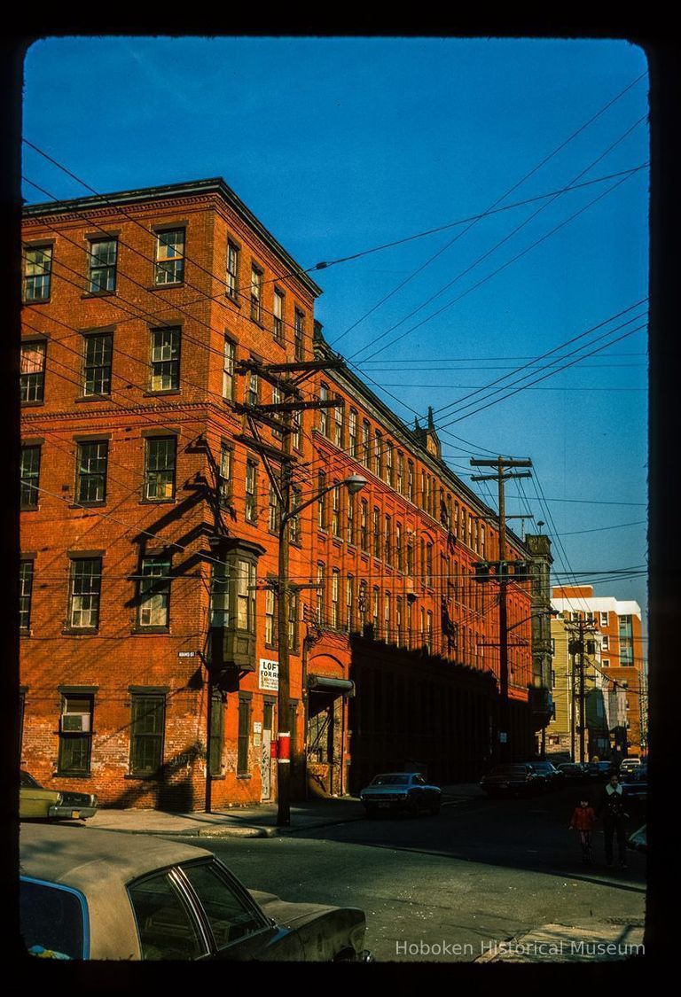 Color slide of eye-level view of the former Keuffel and Esser Manufacturing Complex on 3rd between Adams and Grand looking E picture number 1