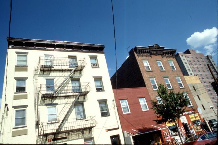 Color slide of building under renovation on or near Newark and Garden Sts., Hoboken, ca. 1984. picture number 1