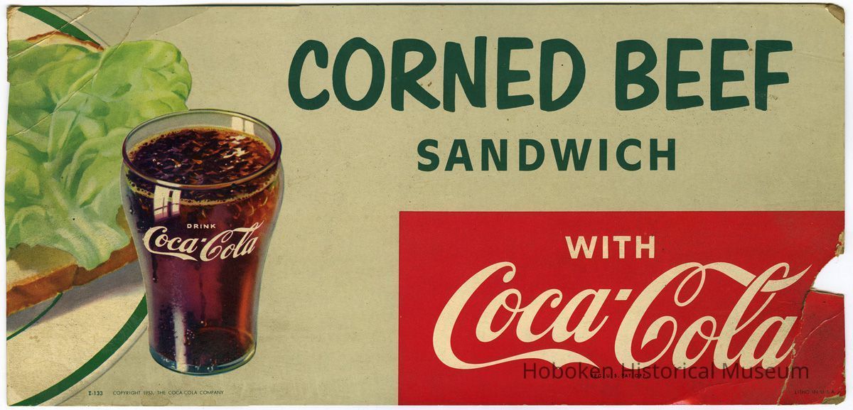 Corned Beef Sandwich with Coca-Cola; copyright 1953