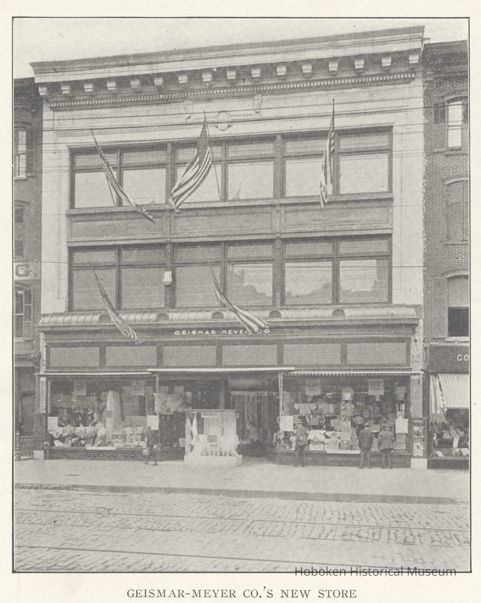 Printed B+W photograph of Geismar-Meyer Company (department store), 220-224 Washington Street, Hoboken, 1908. picture number 1