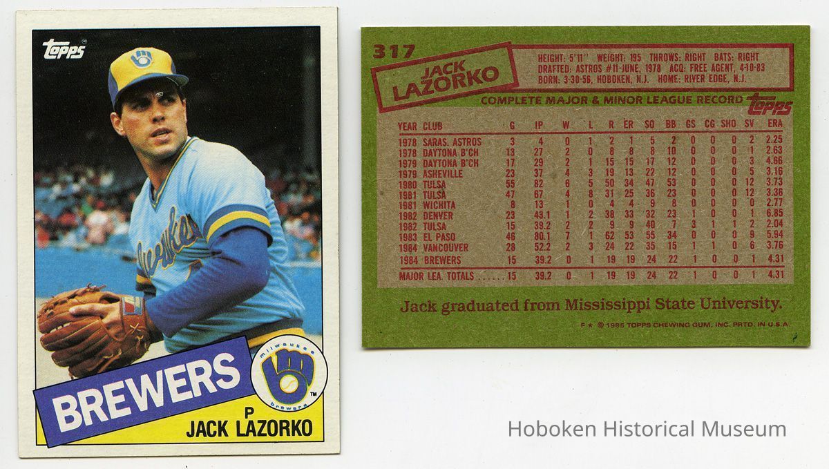 1, 1985: Jack Lazorko, P, Brewers, Topps 317