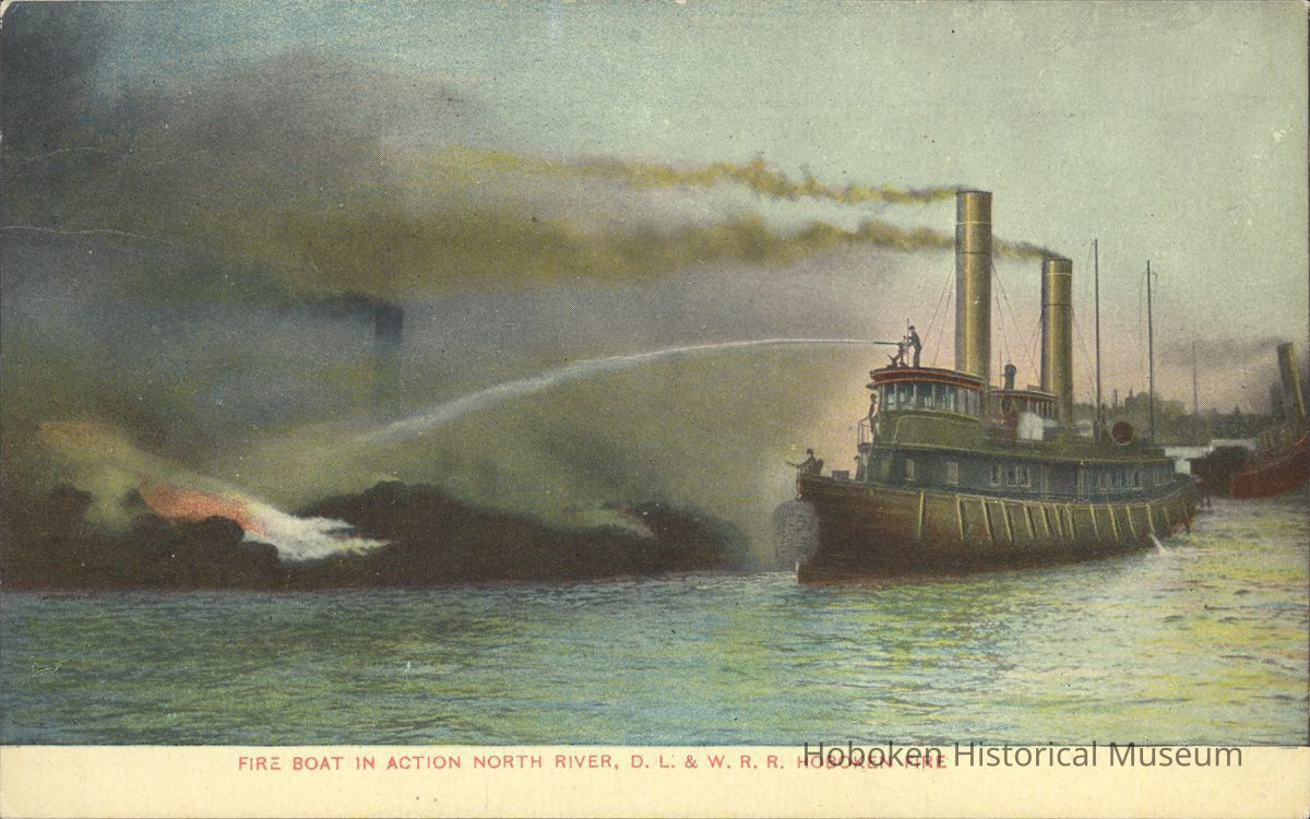 Postcard: Ship in Harbor, Hoboken, NJ picture number 1
