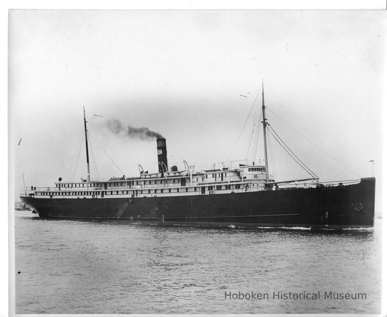 B+W photo of the S.S. City of St. Louis under steam, no place, near Hoboken?, no date, ca. 1935. picture number 1