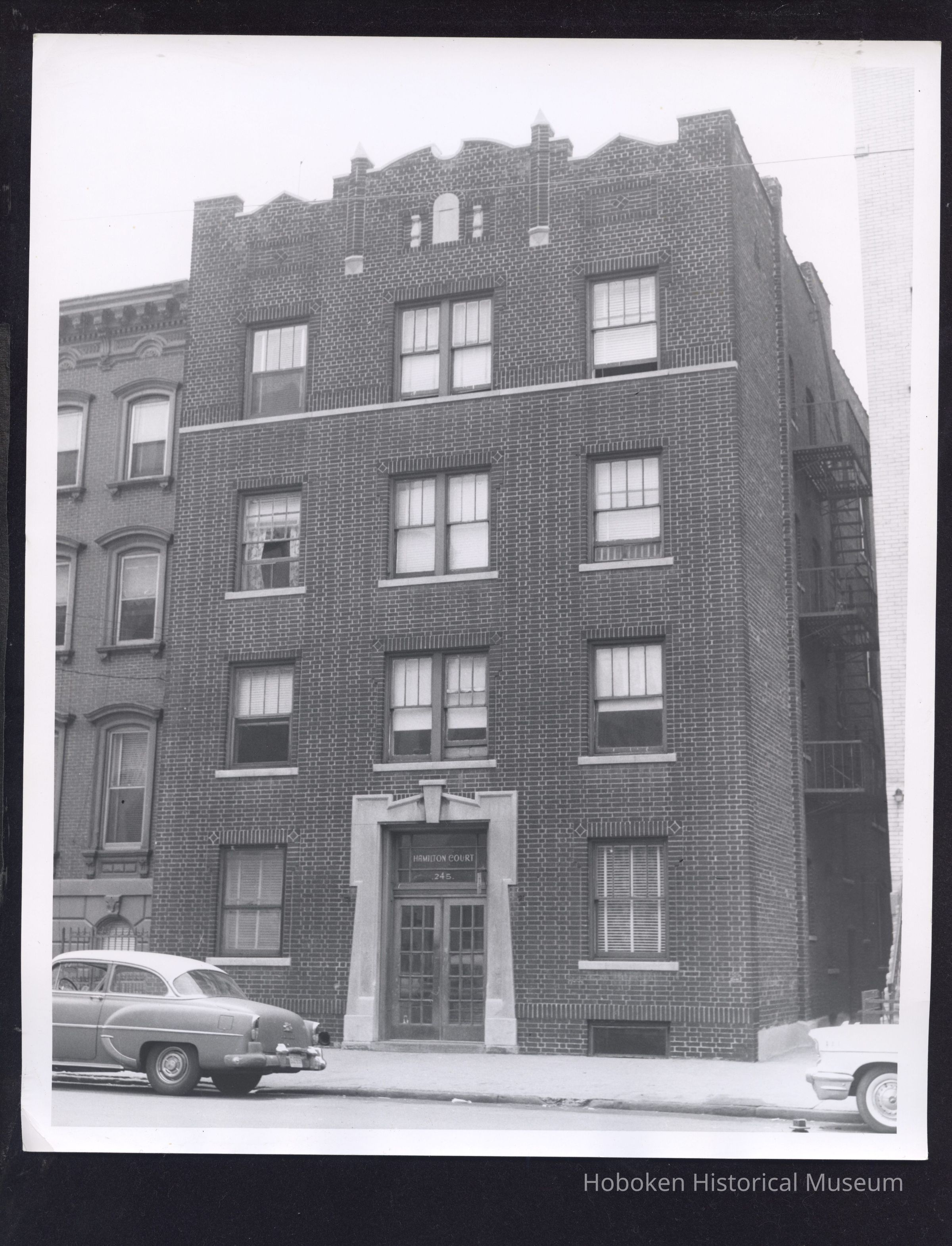 B&W photo of apartment building at 245 8th Street, Jersey City. picture number 1