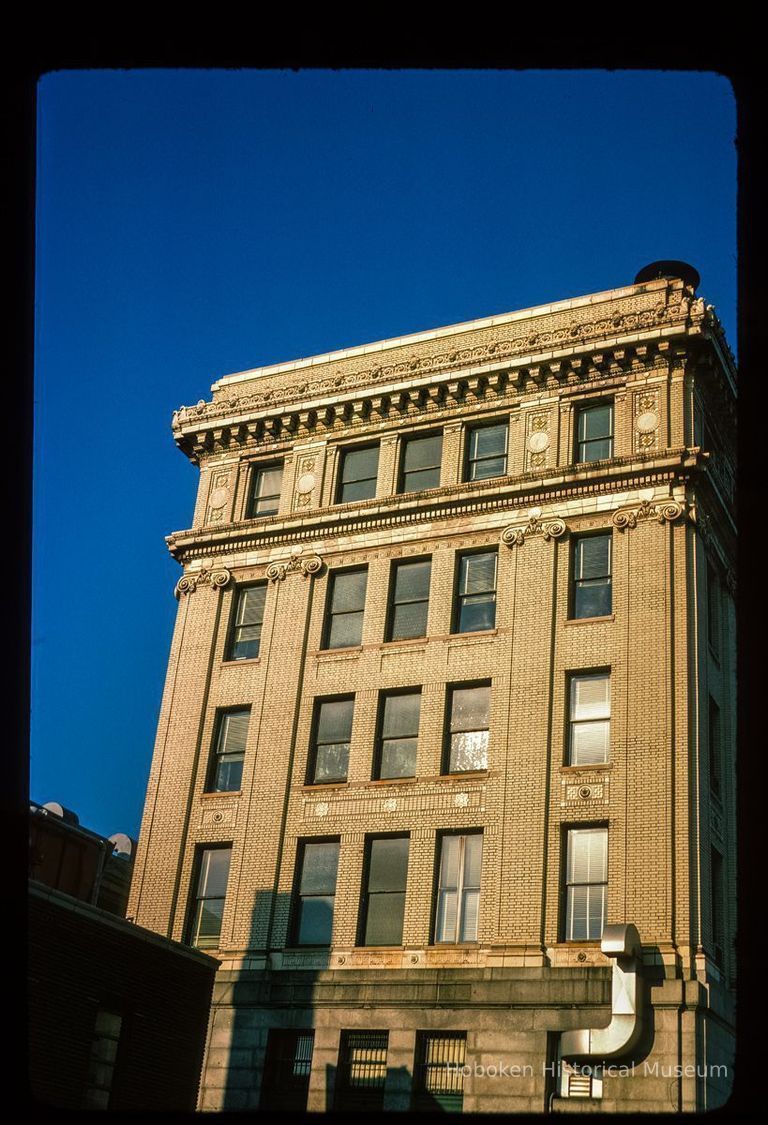 Color slide of eye-level view of the façade of the Steneck Building/Seaboard Building at 95 River between Newark and 1st picture number 1