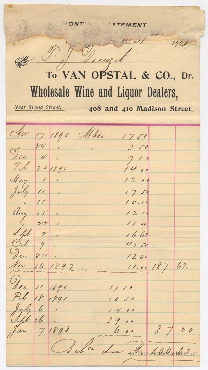 statement Van Opstal & Co.