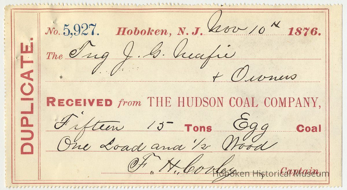 Hudson Coal Co. receipt